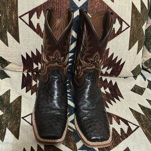 Ariat Ostrich Full Quill Dark Chocolate Boots